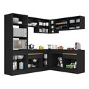 Ver imagem 6 de Cozinha Completa de Canto com Rodapé Veneza Multimóveis Mp2099 com Armário e Balcão Preta