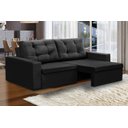 Ver imagem 1 de Sofá Retrátil 2 Lugares 1,80m Lia Suede Preto Madelina Decor