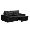 Ver imagem 2 de Sofá Retrátil 2 Lugares 1,80m Lia Suede Preto Madelina Decor