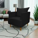 Ver imagem 2 de Poltrona Decorativa para Sala Recepção Escritório Consultório Reforçada Eliza Tecido Suede