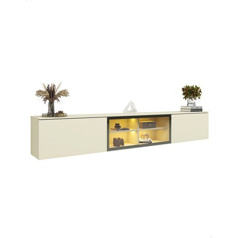 Rack Nicho Suspenso Led Reflecta 3 Porta Matiz 2150 Offwhite