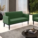 Ver imagem 2 de Poltrona Namoradeira Decorativa Isabella Pés Fixo em Madeira Preto Suede Verde G19 - Gran Belo