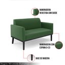 Ver imagem 3 de Poltrona Namoradeira Decorativa Isabella Pés Fixo em Madeira Preto Suede Verde G19 - Gran Belo