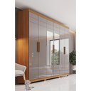 Ver imagem 5 de Guarda Roupa Casal 6 Portas com 2 Espelhos 2 Gavetas Flora D215 Cinamomo Avelã - Henn