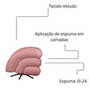 Ver imagem 4 de Poltrona Decorativa Micheli Base Giratória e Balanço Veludo Cor Rosa
