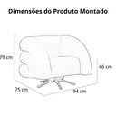 Ver imagem 2 de Poltrona Decorativa Micheli Base Giratória e Balanço Veludo Cor Rosa