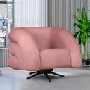 Ver imagem 3 de Poltrona Decorativa Micheli Base Giratória e Balanço Veludo Cor Rosa