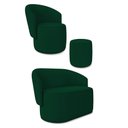 Ver imagem 2 de Sofá Namoradeira com Poltrona e Puff Orgânico Sala Malu Bouclê Verde M11 - D’Rossi