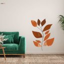 Ver imagem 3 de Adesivo de Parede Flor Ramo Tons Terrosos Laranja Queimado Decorativo