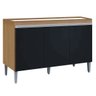 Balcão Gabinete para Cozinha Manu 120cm 3 Portas:amêndoa/preto - 1