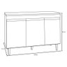 Balcão Gabinete para Cozinha Manu 120cm 3 Portas:amêndoa/preto - 3