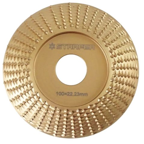 Disco de Aço Curvo 100mm Starfer P/ Desbaste de Madeira e Plástico Furo 22.2mm P/ Esmerilhadeira 13.