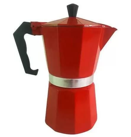 Cafeteira Aço Inox Vermelha 6 Cafezinhos 300 Ml Mimo Af06v