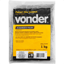 Prego sem Cabeça 13 X 15" (1.1/4 X 15") Polido 1 Kg Vonder - 2