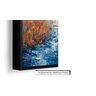 Quadro Decorativo Abstrato Canvas com Moldura Filete Flores Lago Peixes Gg - 3