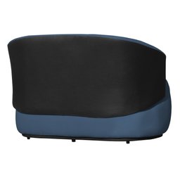 Kit 1 Namoradeira e 2 Poltronas Orgânica Beatriz Suede Composê Corino Preto - Estopar Suede Azul Roy - 4