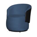 Ver imagem 6 de Kit 1 Namoradeira e 2 Poltronas Orgânica Beatriz Suede Composê Corino Preto - Estopar Suede Azul Roy