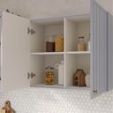 Ver imagem 5 de Armário Aéreo 2 Portas 80cm Marselha CabeCasa MadeiraOriginals Azul/Sereno
