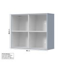 Ver imagem 3 de Armário Aéreo Planejado 2 Portas 80cm Marselha CabeCasa MadeiraOriginals Azul/Sereno