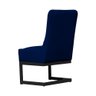 Cadeira Valentina Sala de Jantar Veludo Azul Marinho Base Preta - Belliv Decor - 2