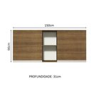 Ver imagem 3 de Armário de Cozinha Aéreo 150 cm 2 Portas e 2 Nichos Rustic Glamy Madesa