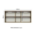 Ver imagem 4 de Armário de Cozinha Aéreo 150 cm 2 Portas e 2 Nichos Rustic Glamy Madesa