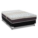 Ver imagem 1 de Cama Box Casal: Colchão Molas Ensacadas Castor Pocket Class Híbrido + Base Crc Suede Black(138x188