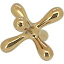 Ver imagem 1 de Adorno Decorativo de Metal Dourado 19x19x19cm Enfeite Mesa Estante Sala Aparador