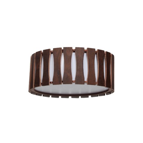 Plafon Madeira Ripado Redondo 50x50cm - Imbuia