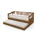 Ver imagem 1 de Sofá Cama Solteiro com Cama Auxiliar + 2 Colchões Atraente Madeira Maciça Vintage Retrô Imbuia