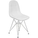 Ver imagem 1 de Cadeira Charles Eames Botonê Eiffel Base Metal Cromado - Branco