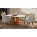 Ver imagem 1 de Mesa de jantar + 6 cadeiras Roma tampo 180 cm Olivaceus