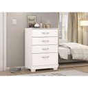 Ver imagem 4 de Guarda Roupa Casal Riva Branco Amêndola Touch Flex com Espelho e Pés e Cômoda Astral 4 Gavetas