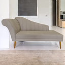 Ver imagem 2 de Recamier Divã Pés Palito para Sala Cecilia 1.60cm Suede Cappuccino - Incasa Decor