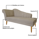 Ver imagem 7 de Recamier Divã Pés Palito para Sala Cecilia 1.60cm Suede Cappuccino - Incasa Decor