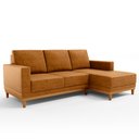 Ver imagem 1 de Sofá 3 Lugares 200cm Living com Chaise Direito Kayrós D05 Sintético Whisky - Mpozenato