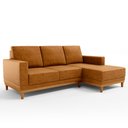 Ver imagem 2 de Sofá 3 Lugares 200cm Living com Chaise Direito Kayrós D05 Sintético Whisky - Mpozenato