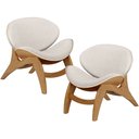 Ver imagem 1 de Kit 2 Poltronas Decorativa Orgânica Sala Living Kadosh L02 Linho Cru - Lyam Decor