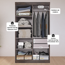 Ver imagem 4 de Guarda-Roupa Solteiro Lisboa 4 Portas 2 Gavetas com Pés