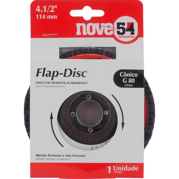 Flap-Disc Cônico 4.1/2" G80 Costado Fibra - Nove54 - 2