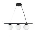 Ver imagem 1 de Lustre Pendente Figo Preto - 3 Globos Esfera de Vidro Branco - 3-2620-3-br