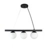 Lustre Pendente Figo Preto - 3 Globos Esfera de Vidro Branco - 3-2620-3-br - 1