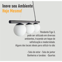 Ver imagem 7 de Lustre Pendente Figo Preto - 3 Globos Esfera de Vidro Branco - 3-2620-3-br