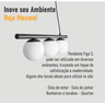 Lustre Pendente Figo Preto - 3 Globos Esfera de Vidro Branco - 3-2620-3-br - 7