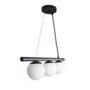 Ver imagem 3 de Lustre Pendente Figo Preto - 3 Globos Esfera de Vidro Branco - 3-2620-3-br