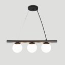 Ver imagem 2 de Lustre Pendente Figo Preto - 3 Globos Esfera de Vidro Branco - 3-2620-3-br