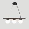 Lustre Pendente Figo Preto - 3 Globos Esfera de Vidro Branco - 3-2620-3-br - 2