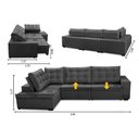 Ver imagem 2 de Sofá de Canto Retrátil e Reclinável com Molas 3,00x2,00 Esq Berlim Suede Cinza Mirra Decor