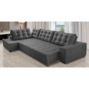 Ver imagem 1 de Sofá de Canto Retrátil e Reclinável com Molas 3,00x2,00 Esq Berlim Suede Cinza Mirra Decor