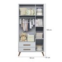 Ver imagem 2 de Guarda Roupa Roupeiro Infantil Qencanto Retrô Qmovi Cinza